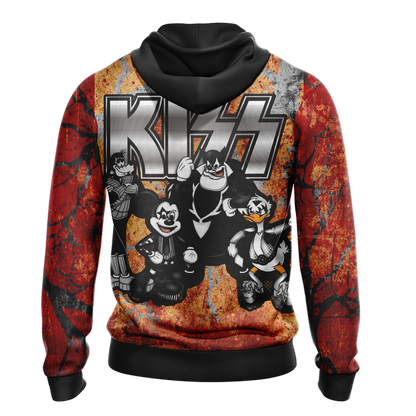  DN Hoodie DN MN Characters Kiss Band Red Hoodie
