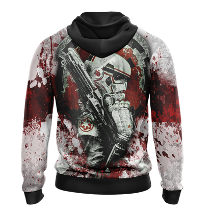  SW Hoodie Stormtrooper Splatter Color White Red Hoodie Apparel For SW Fan   
