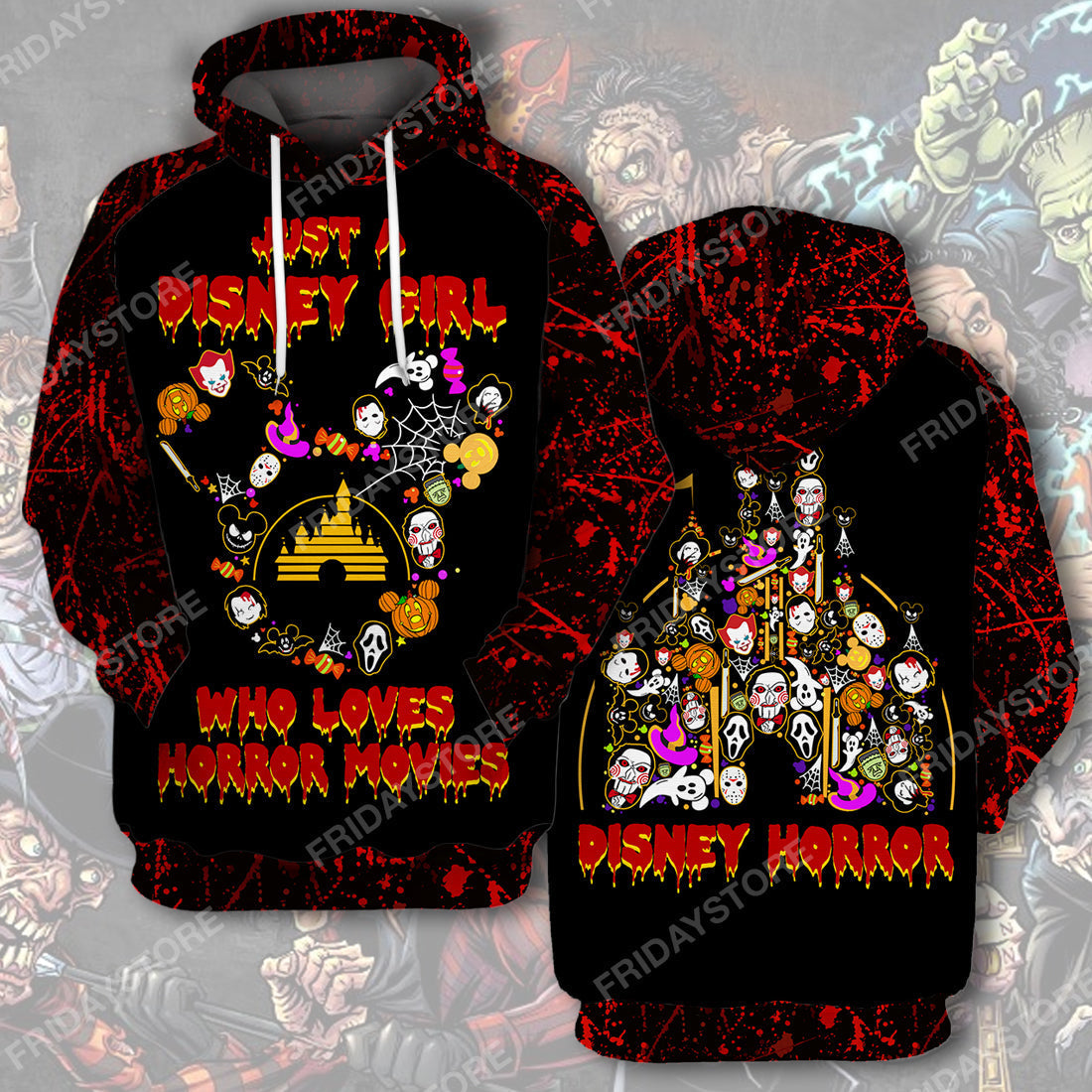  DN T-shirt Just A Girl Who Loves Horror Movies T-shirt Cool DN Horror Hoodie Shirt Sweater Tank 