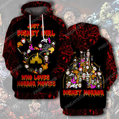  DN T-shirt Just A Girl Who Loves Horror Movies T-shirt Cool DN Horror Hoodie Shirt Sweater Tank 