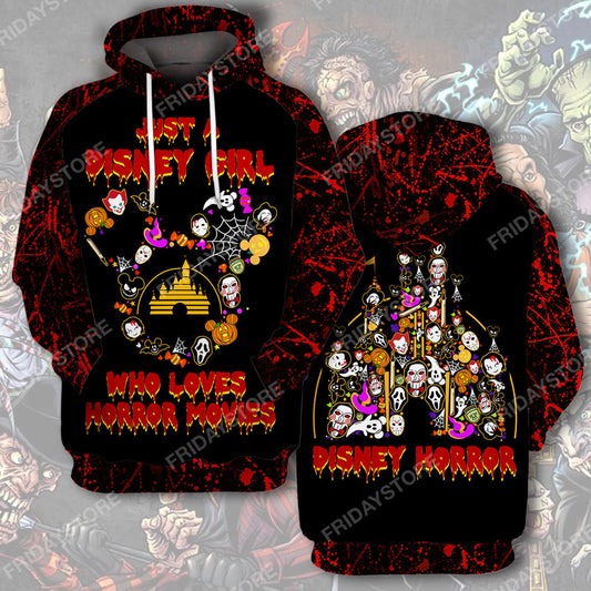  DN T-shirt Just A Girl Who Loves Horror Movies T-shirt Cool DN Horror Hoodie Shirt Sweater Tank 