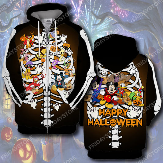  DN T-shirt Disney Characters Happy Halloween Party Bone T-shirt Awesome High Quality DN Hoodie Sweater Tank