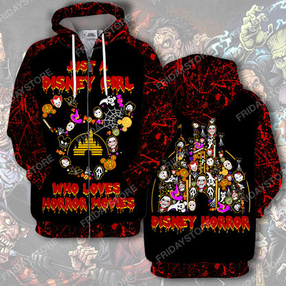  DN T-shirt Just A Girl Who Loves Horror Movies T-shirt Cool DN Horror Hoodie Shirt Sweater Tank 2023