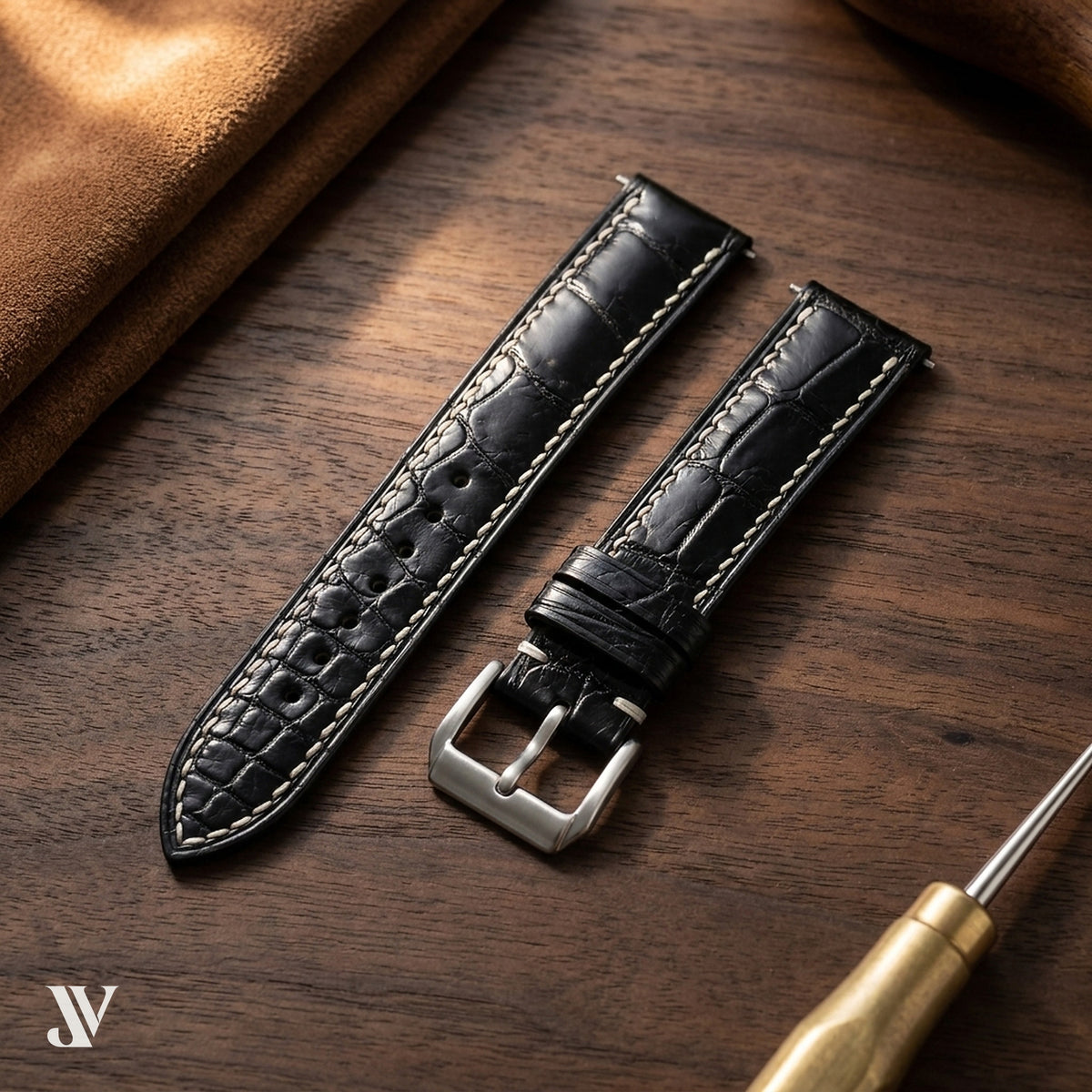 Padded Alligator Black — styled scene