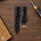 Justvero Black Watch Strap - Premium Standard Alligator Leather — styled scene