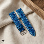 Blue Beaver Leather Watch Strap — styled scene