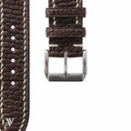 Chocolate Brown Beaver Leather Watch Strap — buckle detail