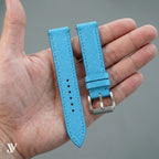 Light Blue Epsom Leather Watch Strap — shown on watch