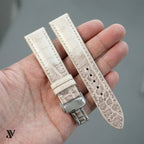 Himalaya White Himalaya Leather Watch Strap — shown on watch