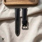 Black Lizard Leather Watch Strap — styled scene