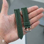 Dark Green Lizard Leather Watch Strap — shown on watch