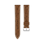 Cognac Ostrich Leather Watch Strap — studio photo