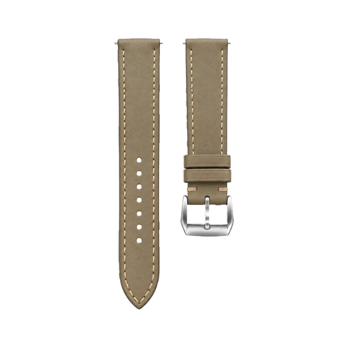 Taupe SWIFT Leather Watch Strap — studio photo