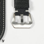 Black Togo Leather Watch Strap — buckle detail