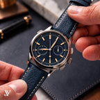 Dark Navy Togo Leather Watch Strap — shown on watch