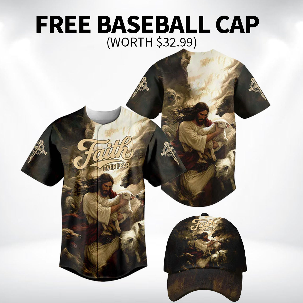 Jesus Protect the Lamp Baseball Jersey Bundle