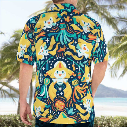 Jirachi Pokemon Button-Up Hawaiian Shirt - Tropi Hawaiian Shirts