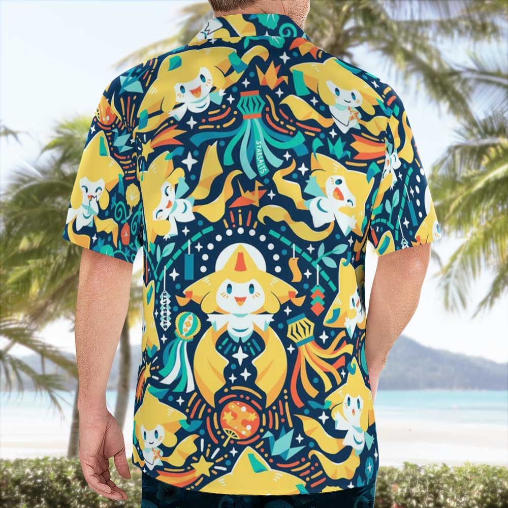 Jirachi Pokemon Button-Up Hawaiian Shirt - Tropi Hawaiian Shirts