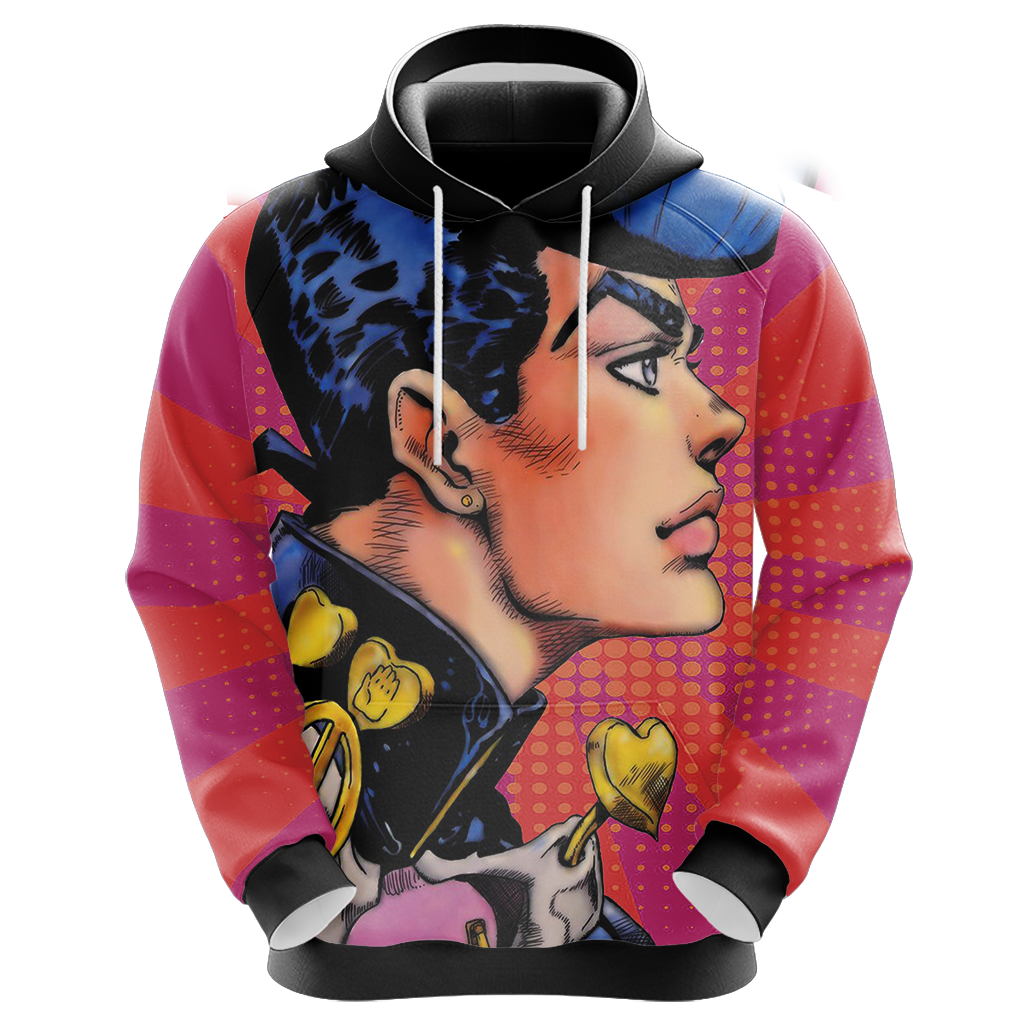 Jojos Bizarre Adventure Hoodie Jojos Bizarre Adventure Josuke Pose Graphic Hoodie Colorful Unisex - Cozy Hoodie For Cold Weather
