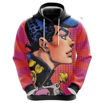 Jojos Bizarre Adventure Hoodie Jojos Bizarre Adventure Josuke Pose Graphic Hoodie Colorful Unisex - Cozy Hoodie For Cold Weather