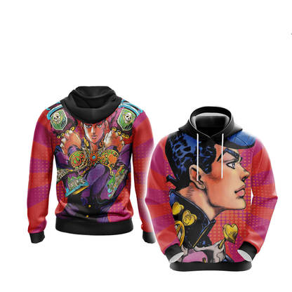 Jojos Bizarre Adventure Hoodie Jojos Bizarre Adventure Josuke Pose Graphic Hoodie Colorful Unisex - Cozy Hoodie For Cold Weather