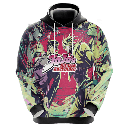 Jojos Bizarre Adventure Hoodie Jojo Fights Dio With His Stand Hoodie Colorful Unisex - Cozy Hoodie For Cold Weather