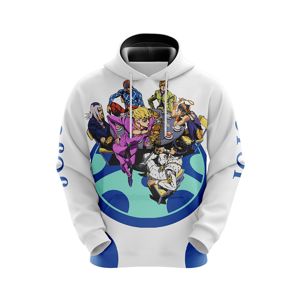 Jojos Bizarre Adventure Hoodie Jojos Bizarre Adventure Characters And Stands Hoodie White Unisex - Cozy Hoodie For Cold Weather