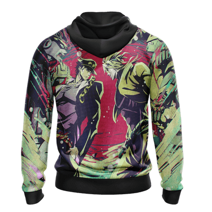 Jojos Bizarre Adventure Hoodie Jojo Fights Dio With His Stand Hoodie Colorful Unisex - Cozy Hoodie For Cold Weather