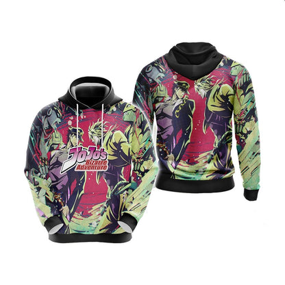 Jojos Bizarre Adventure Hoodie Jojo Fights Dio With His Stand Hoodie Colorful Unisex - Cozy Hoodie For Cold Weather