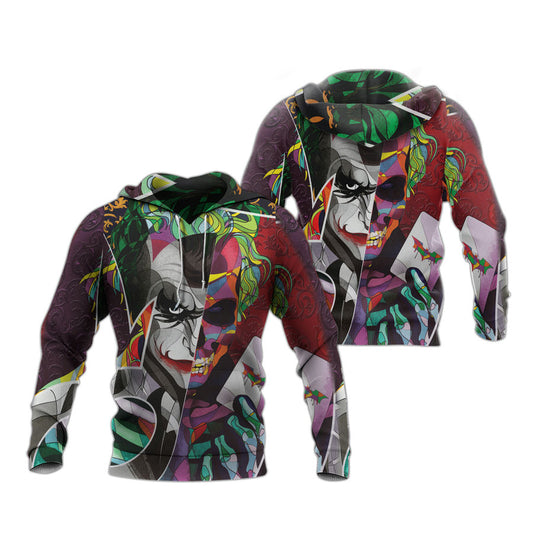Joker Hoodie DC The Joker Skull Art Graphic Hoodie Colorful Unisex