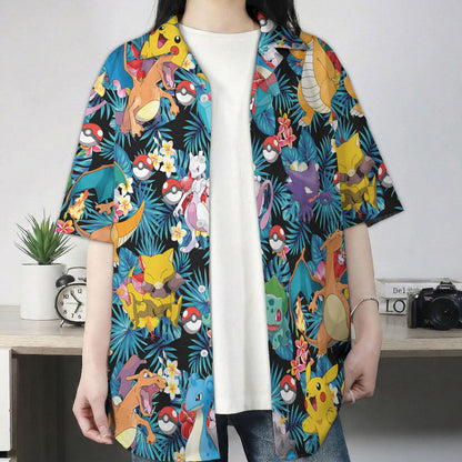 Kanto Pokémon Tropical Pattern Hawaiian Shirt