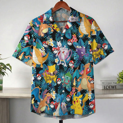 Kanto Pokémon Tropical Pattern Hawaiian Shirt