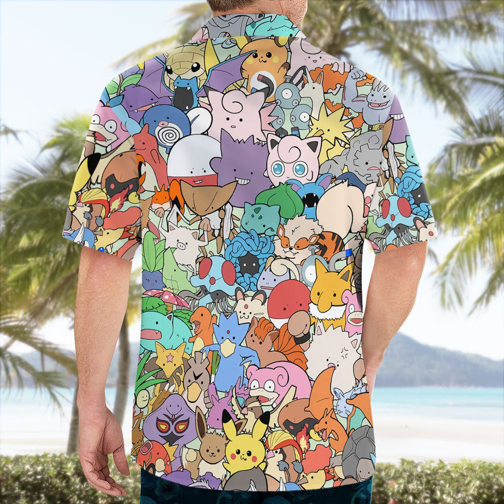 Kanto Region Pokémon All-Stars Hawaiian Shirt | Tropi Hawaiian Shirts Store