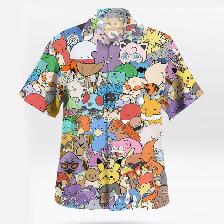 Kanto Region Pokémon All-Stars Hawaiian Shirt | Tropi Hawaiian Shirts Store