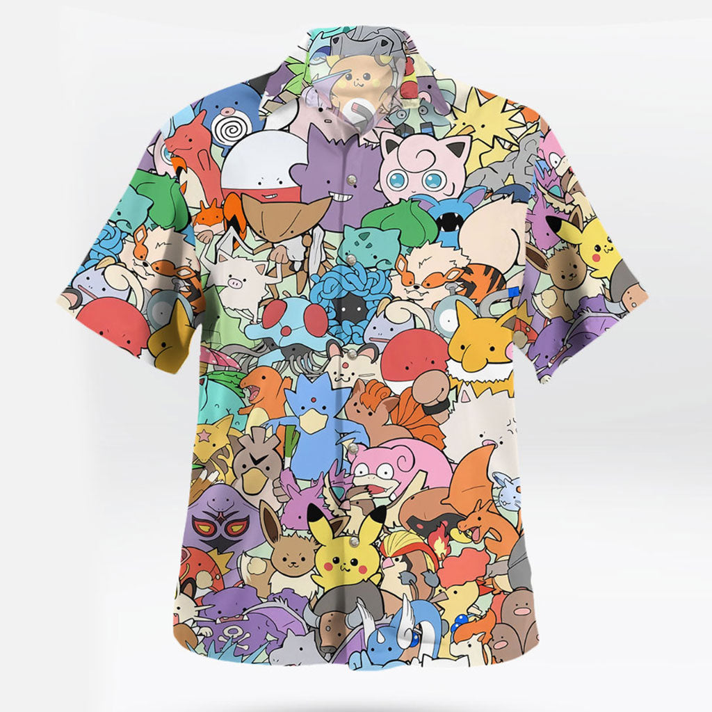 Kanto Region Pokémon All-Stars Hawaiian Shirt | Tropi Hawaiian Shirts Store
