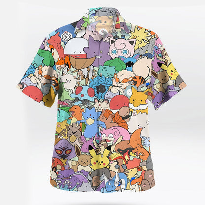 Kanto Region Pokémon All-Stars Hawaiian Shirt | Tropi Hawaiian Shirts Store