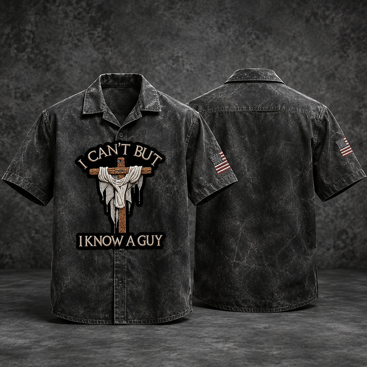 I Cant But I Know A Guy Hawaiian Shirt Christian Cross USA Gift