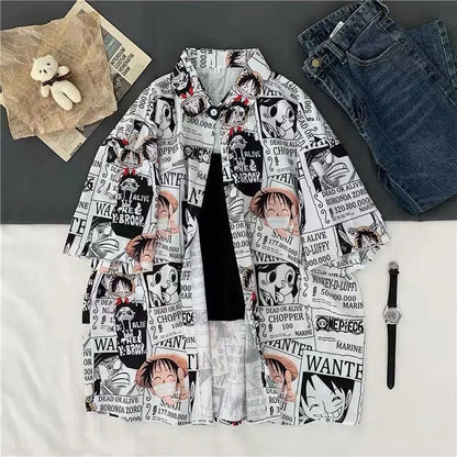 ONE PIECE Luffy Wanted Men's and Women's Hawaiian Shirt - Tropi Hawaiian Shirts