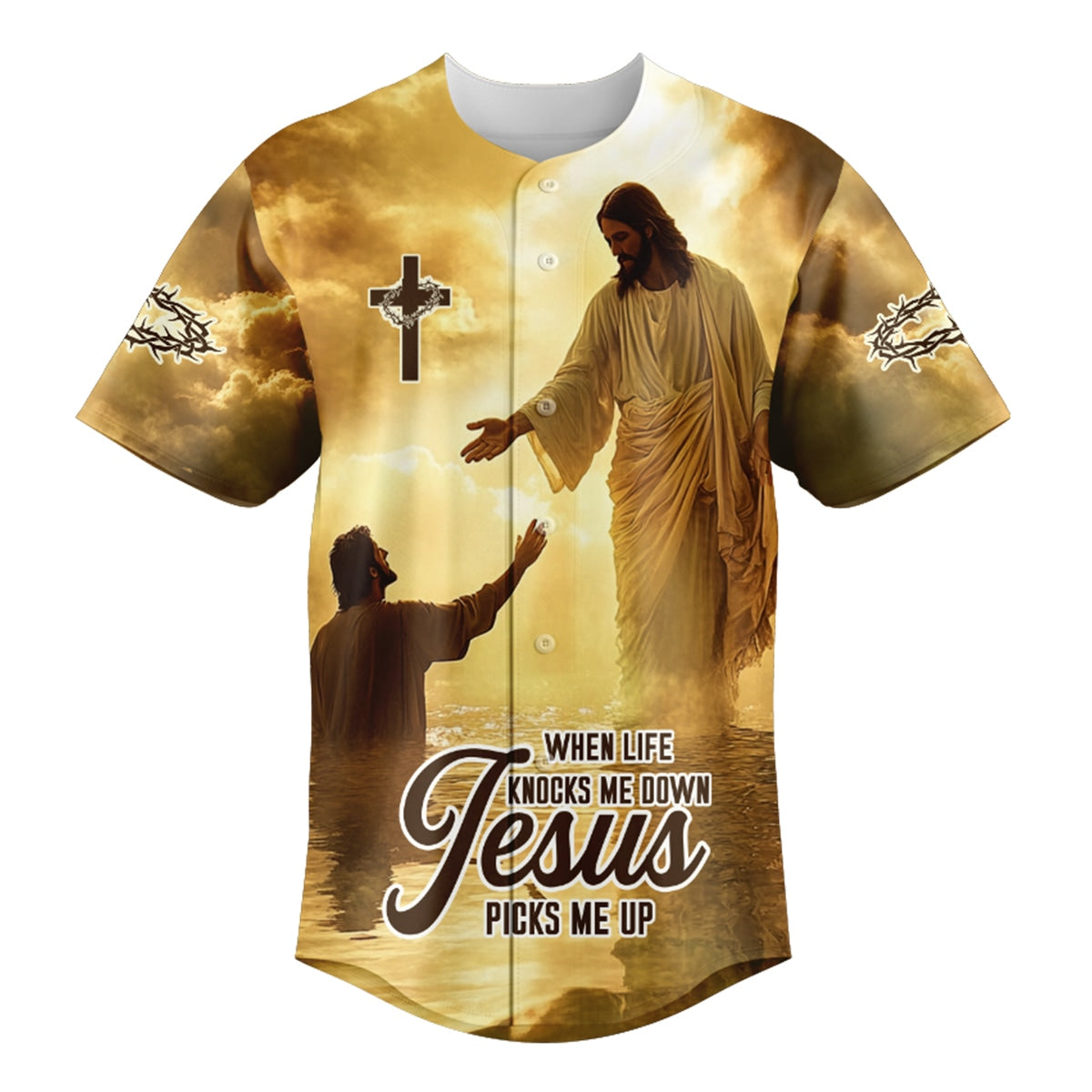 When Life Knocks Me Down Jesus Picks Me Up Baseball Jersey Bundle