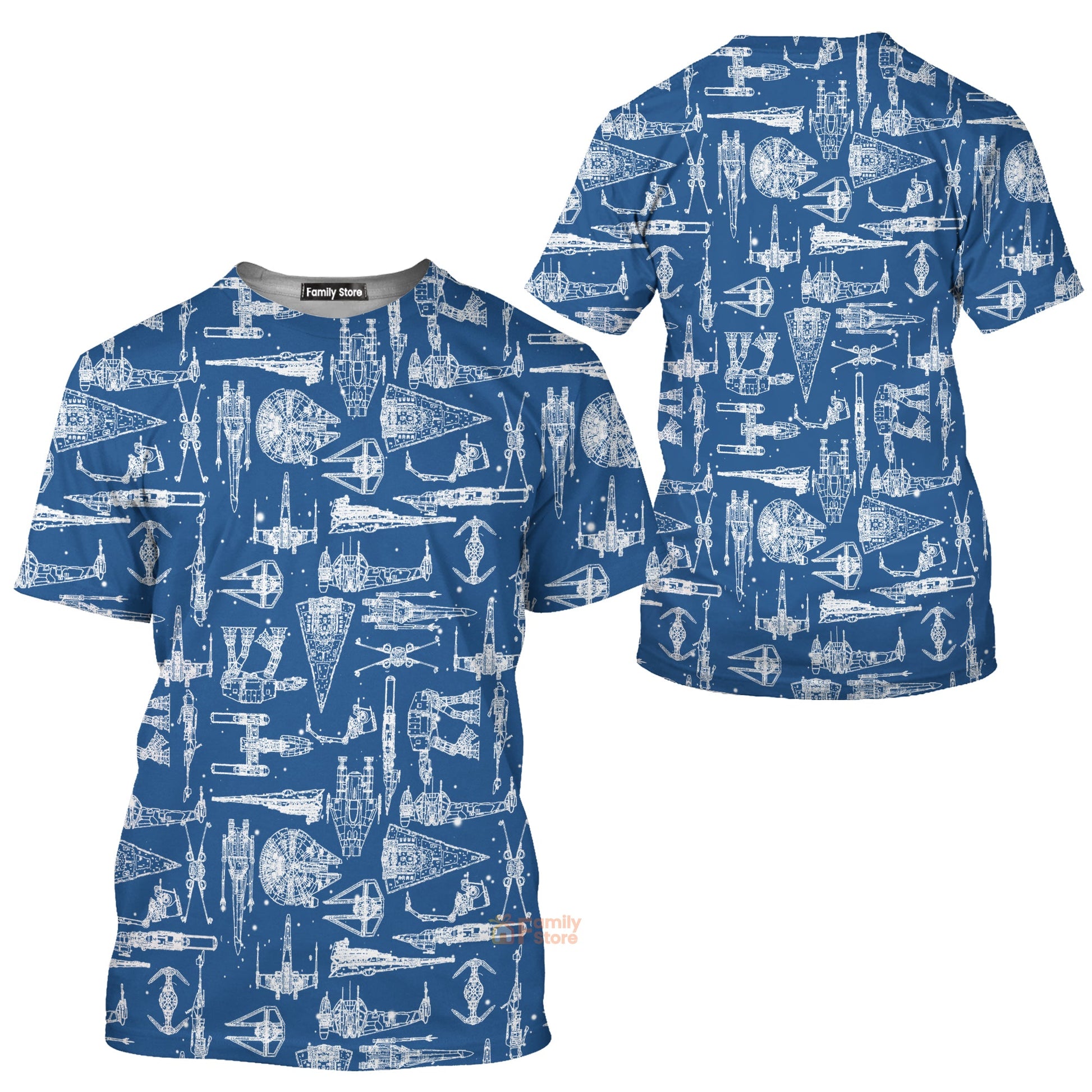 Stwa Blue Space Ships - 3D T-shirt