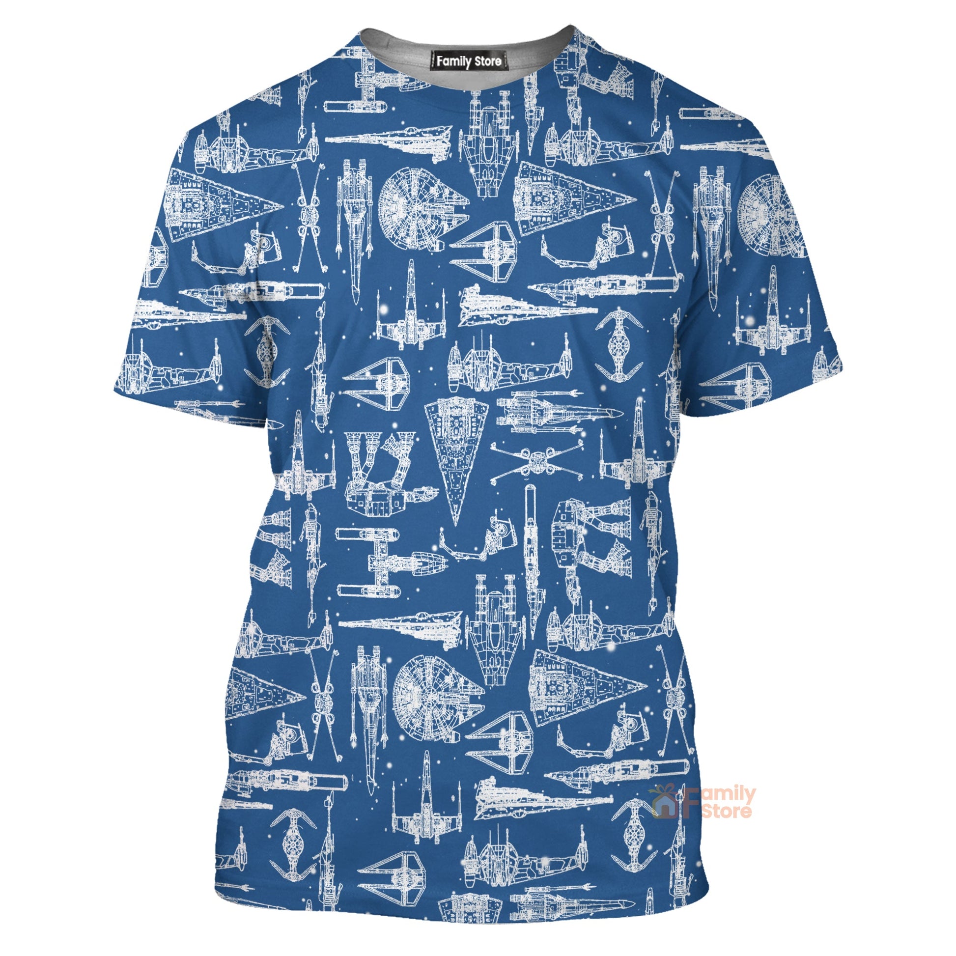 Stwa Blue Space Ships - 3D T-shirt
