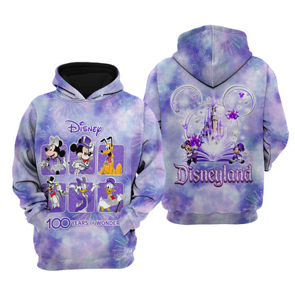 Disney Hoodie Mk And Friend Disneyland 100 Years Of Wonder Hoodie Purple Unisex Adults New Release - Cozy Hoodie For Cold Weather