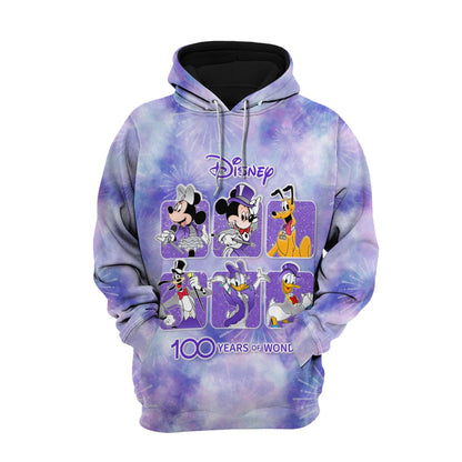 Disney Hoodie Mk And Friend Disneyland 100 Years Of Wonder Hoodie Purple Unisex Adults New Release - Cozy Hoodie For Cold Weather