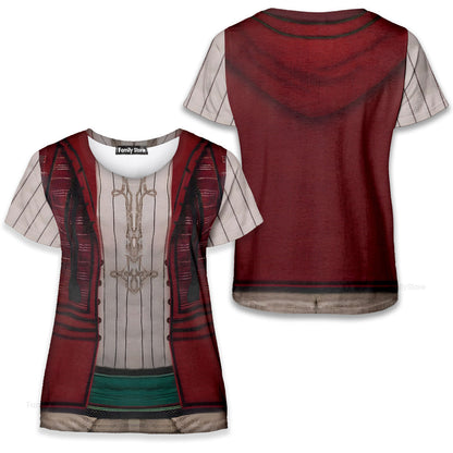 Aladdin Red Jacket Aladdin Live Action Costume T-Shirts For Men
