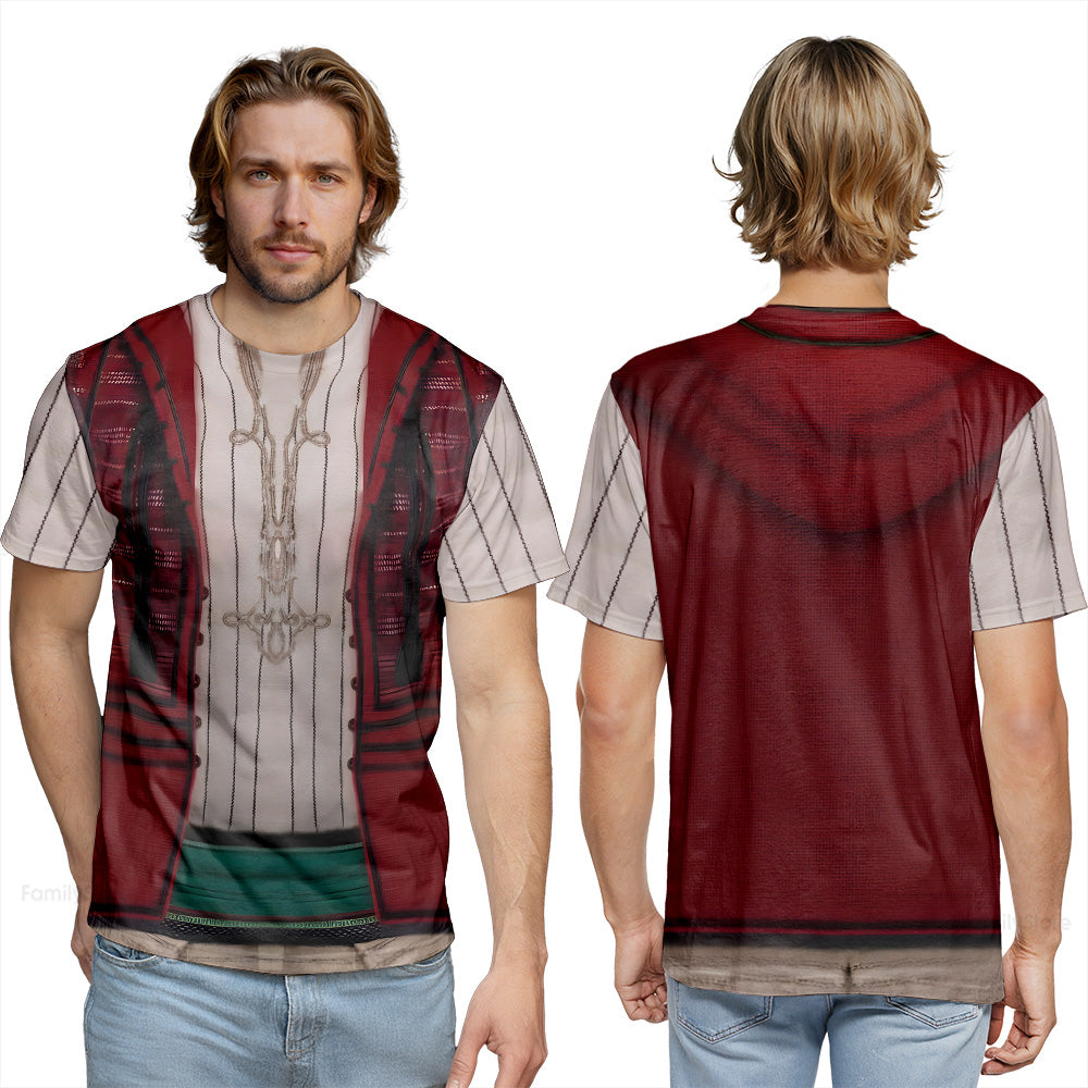 Aladdin Red Jacket Aladdin Live Action Costume T-Shirts For Men
