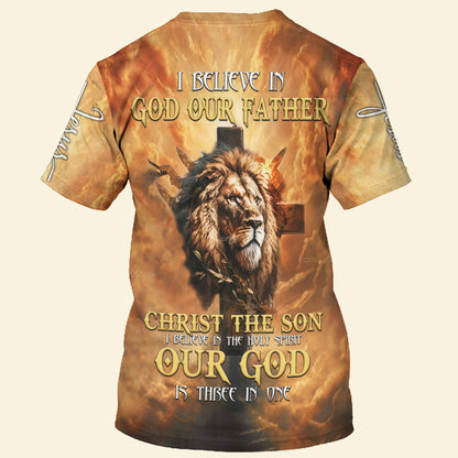 I Believe In God Our Father Christ The Son Jesus Lion - 3D TShirt