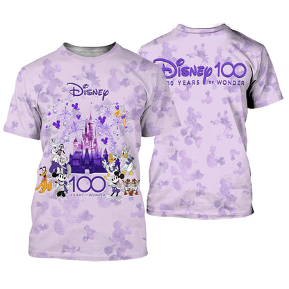 Disney T-Shirt Mk And Friends Disney 100 Years Of Wonder T-Shirt Purple Unisex Adults New Release - Trendy Gift For Men & Women