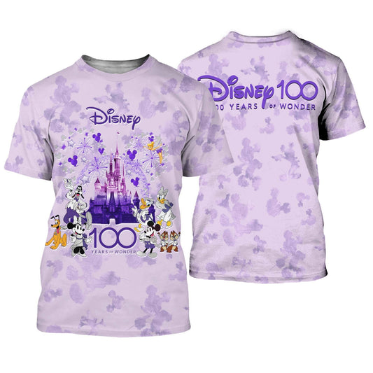 Disney T-Shirt Mk And Friends Disney 100 Years Of Wonder T-Shirt Purple Unisex Adults New Release - Trendy Gift For Men & Women