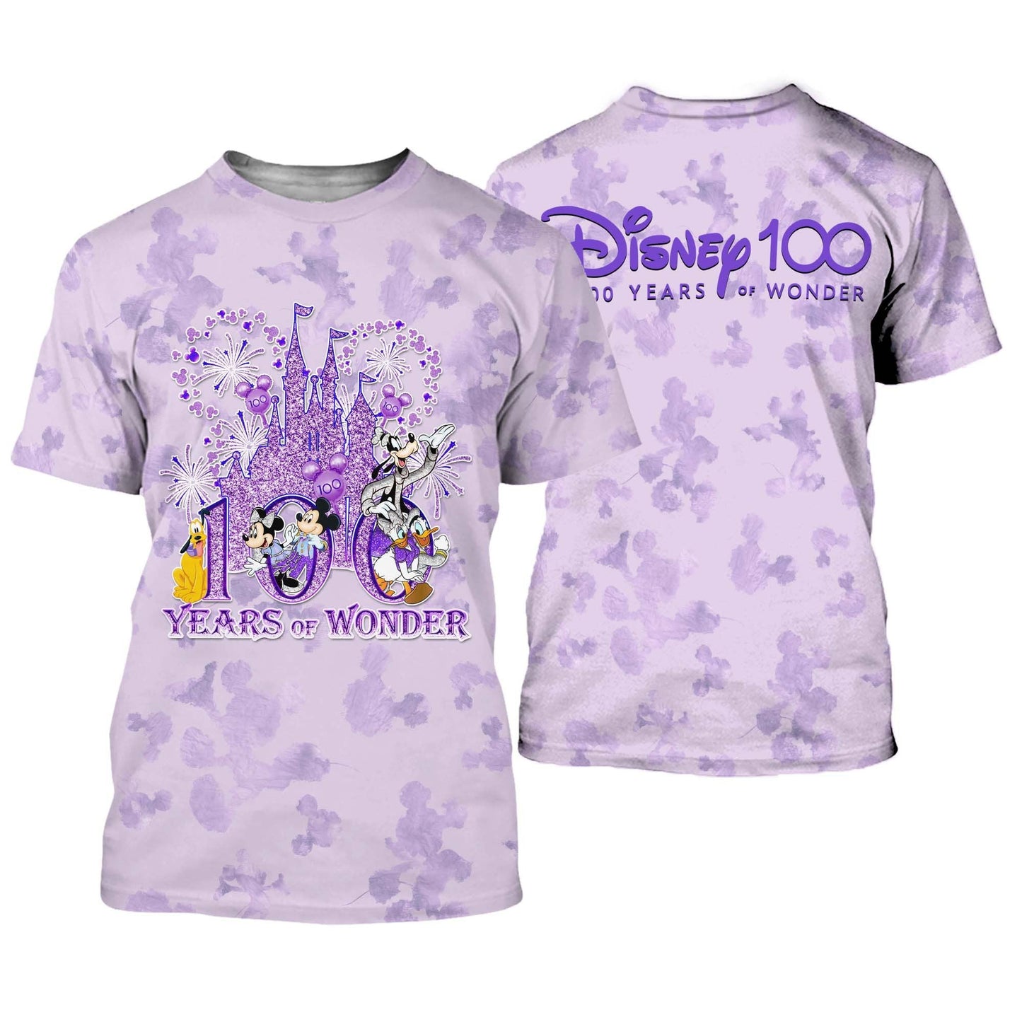 Disney T-Shirt Mk And Friends Castle Disney 100 Years Of Wonder T-Shirt Purple Unisex Adults New Release - Trendy Gift For Men & Women