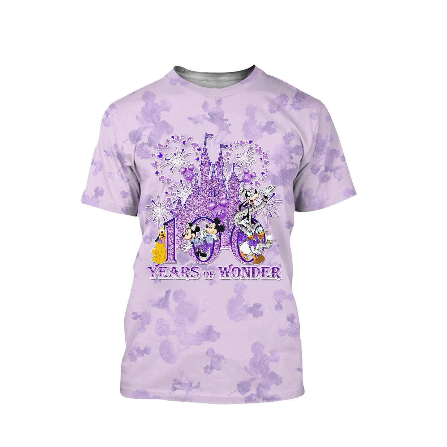 Disney T-Shirt Mk And Friends Castle Disney 100 Years Of Wonder T-Shirt Purple Unisex Adults New Release - Trendy Gift For Men & Women